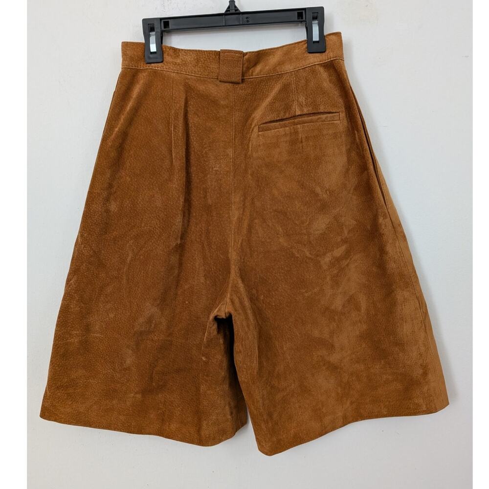 Bushwacker USA Vintage Suede Nubuck Leather High Waisted Shorts - Picture 5 of 13